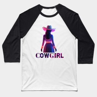 Neon Cowgirl Mystery: Bold Design for the Brave Baseball T-Shirt